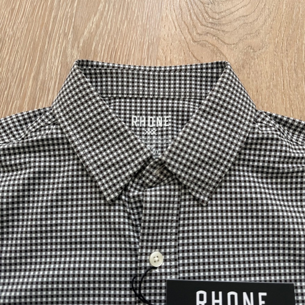 Rhone Commuter Shirt Mens Small Orso Brown Check Slim Fit Stretch Button Up - Picture 3 of 9